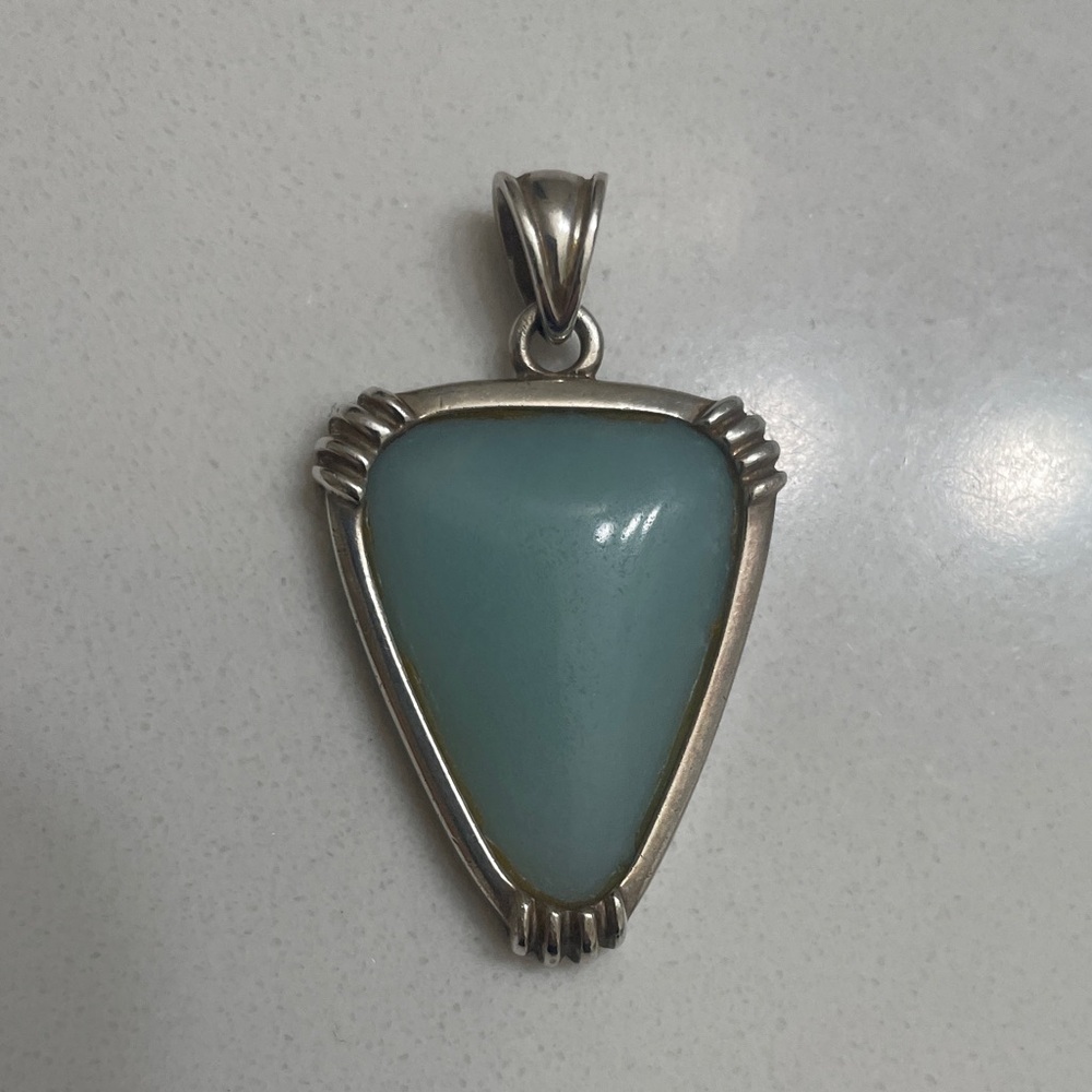 Amazonite and sterling silver pendant